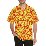 Fire flame design pattern Men's All Over Print Hawaiian Shirt