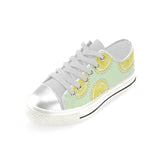 slice of lemon pattern Women's Low Top Canvas Shoes White