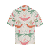 Cute whale pattern Men's All Over Print Hawaiian Shirt