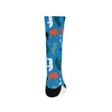 Colorful rhino pattern Crew Socks