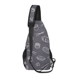 sushi pattern black background All Over Print Chest Bag