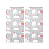 Cute polar bear christmas snow pattern Gauze Curtain