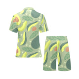 Avocado pattern Men's V-Neck Short Pajama Set