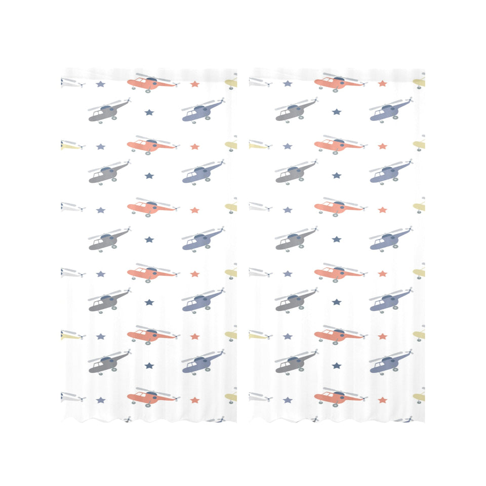 Cute helicopter star pattern Gauze Curtain