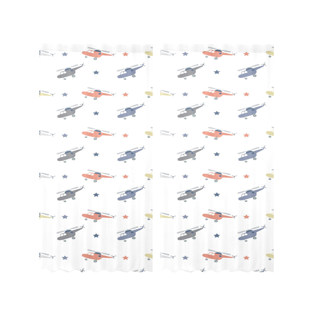 Cute helicopter star pattern Gauze Curtain