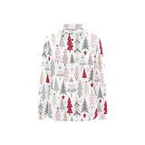 Cute Christmas tree pattern Women's Long Sleeve Polo Shirt