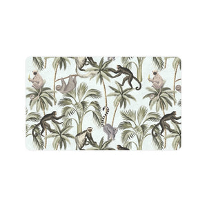 Monkey sloth lemur palm trees pattern Doormat