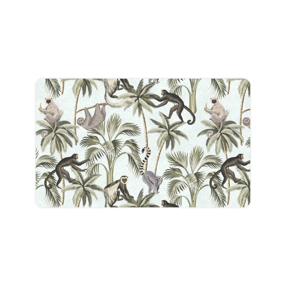 Monkey sloth lemur palm trees pattern Doormat
