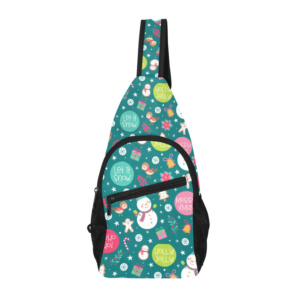 Snowman bird decorative elements christmas pattern All Over Print Chest Bag