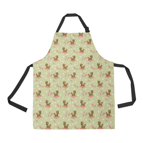 Yorkshire Terrier Pattern Print Design 01 All Over Print Adjustable Apron