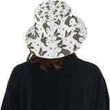 Boston terrier dog hearts vector pattern Unisex Bucket Hat