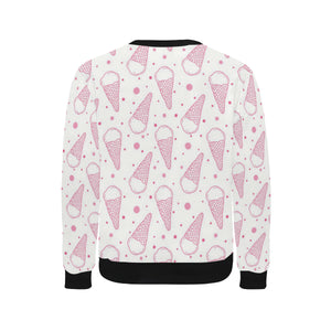 Hand drawn ice cream pattern Men's Crew Neck Sweatshirt