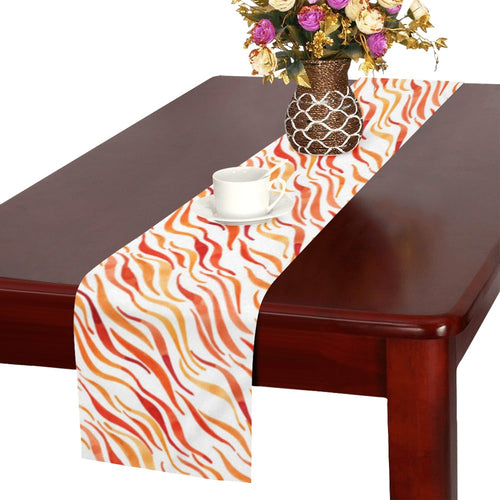 Fire flame watercolor pattern Table Runner