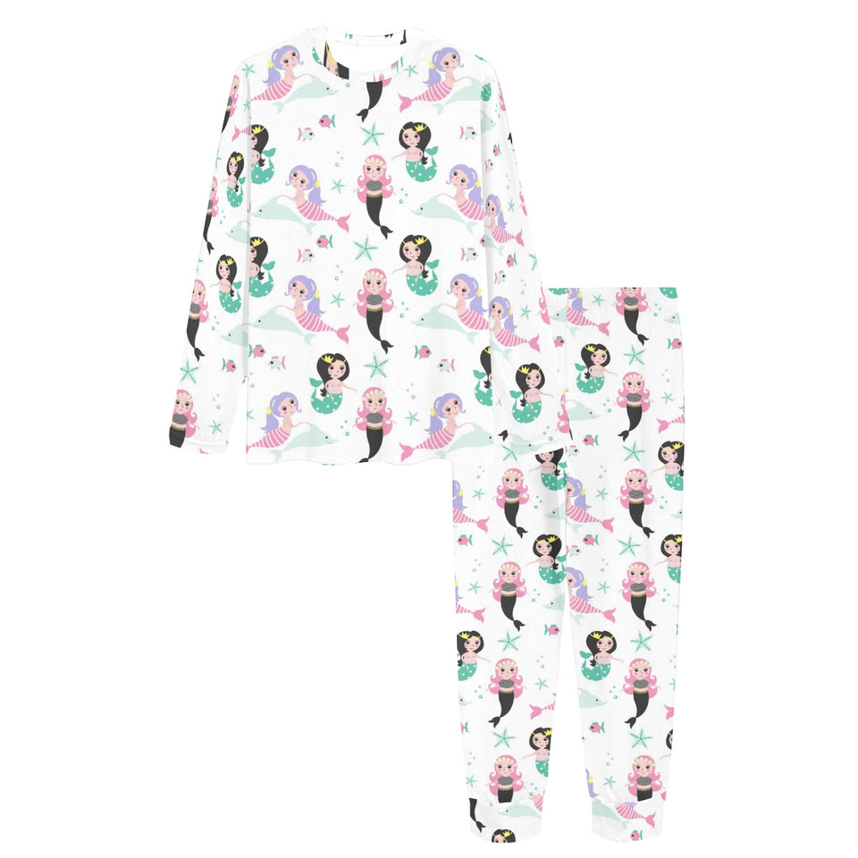 cute mermaid dolphin fish starfish pattern Women's All Over Print Pajama Set