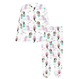 cute mermaid dolphin fish starfish pattern Women's All Over Print Pajama Set