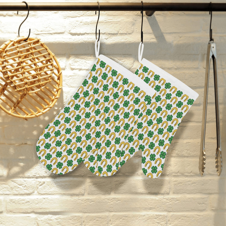 Horseshoes Pattern Print Design 04 Heat Resistant Oven Mitts