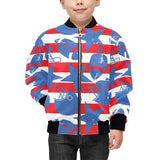 American football ball star stripes pattern Kids' Boys' Girls' Bomber Jacket
