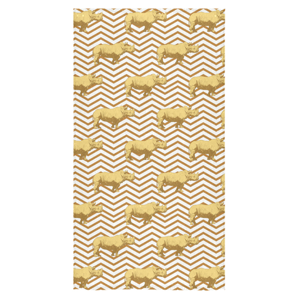 Rhino yellow theme pattern Bath Towel