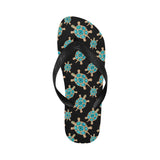 Sea turtle blue stone pattern Unisex Flip Flops