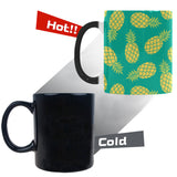 Pineapples pattern green background Morphing Mug Heat Changing Mug