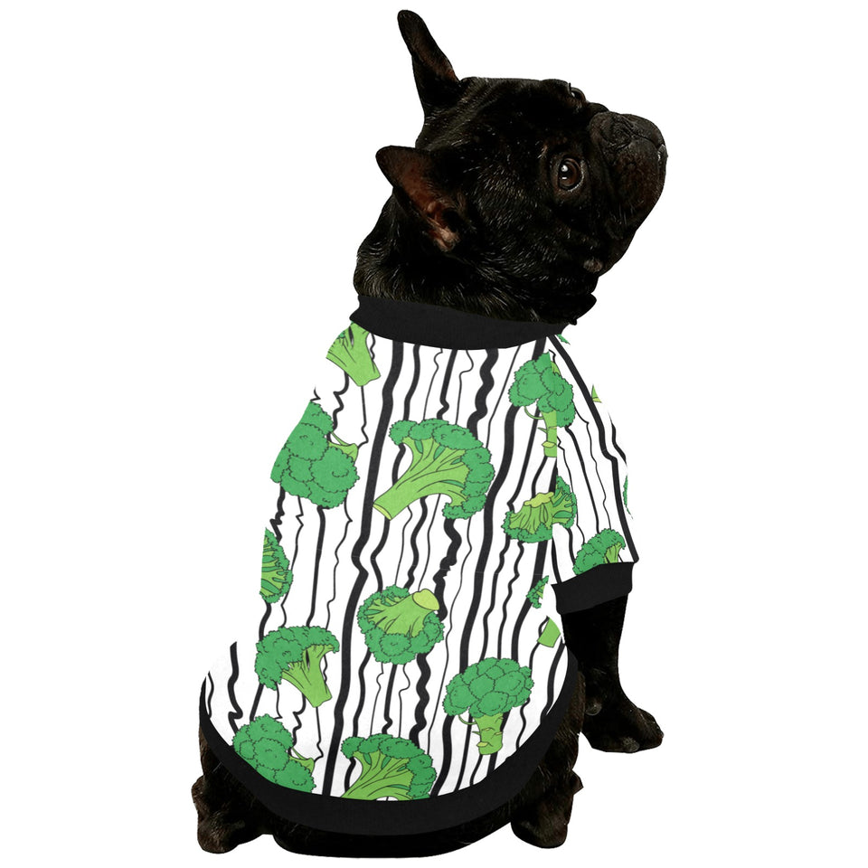 Cool Broccoli pattern All Over Print Pet Dog Round Neck Fuzzy Shirt