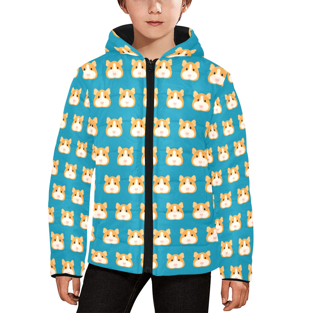 Guinea Pig Pattern Print Design 03 Kids' Boys' Girls' Padded Hooded Jacket