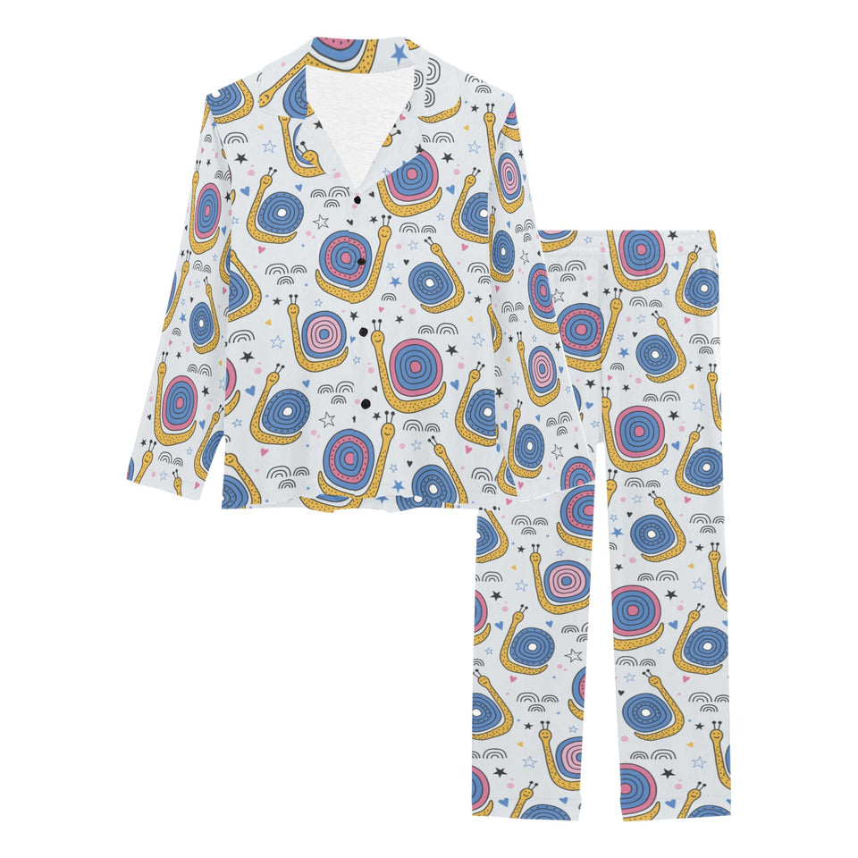 Snail Pattern Print Design 05 Women's Long Pajama Set