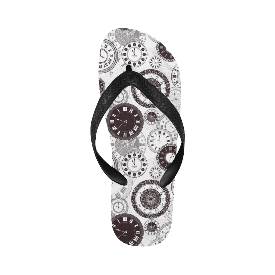 Classic vintage clock pattern Unisex Flip Flops