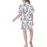 Butterfly pattern Kids' Boys' Girls' V-Neck Short Pajama Set