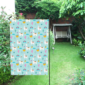 Llama alpaca cactus leaves pattern House Flag Garden Flag