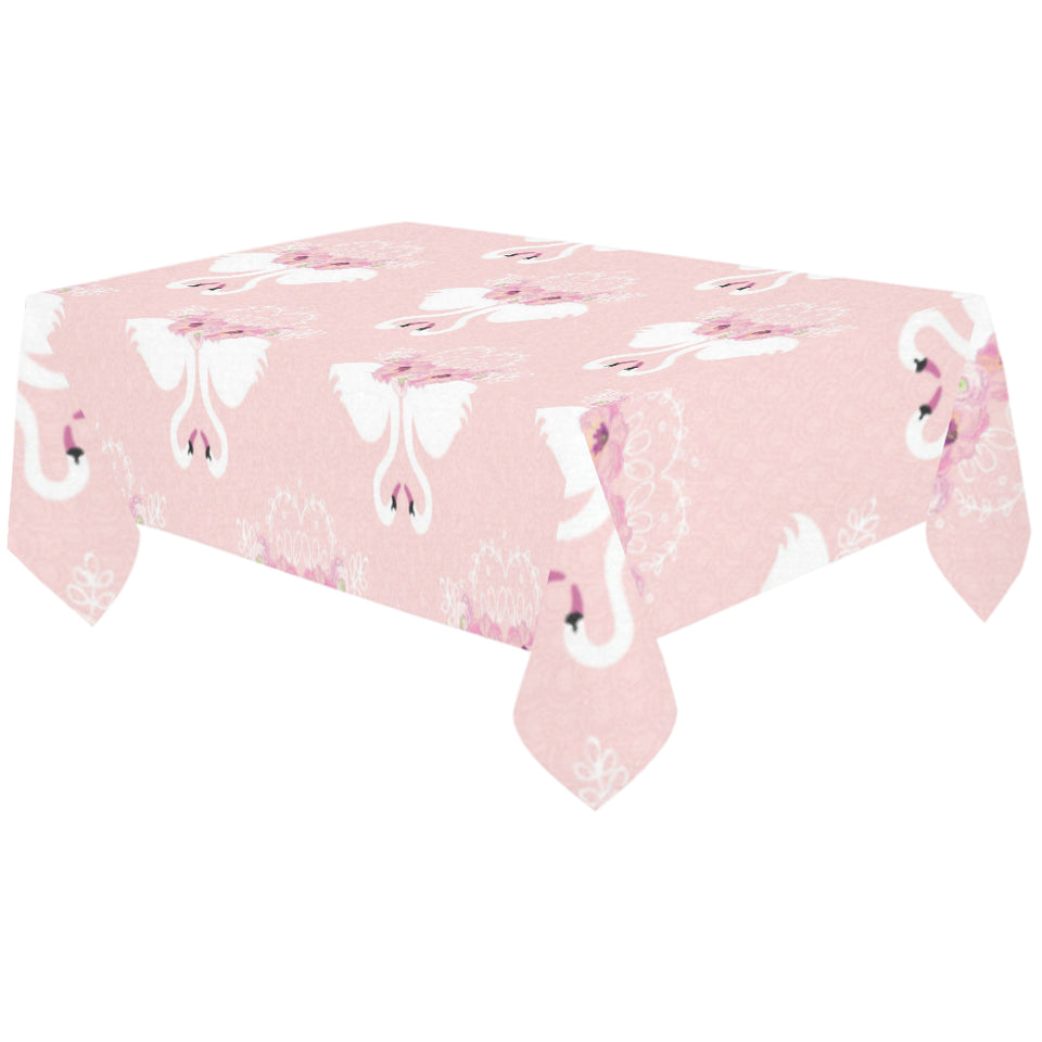 White swan and flower love pattern Tablecloth