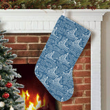 Hand drawn sailboat pattern Christmas Stocking