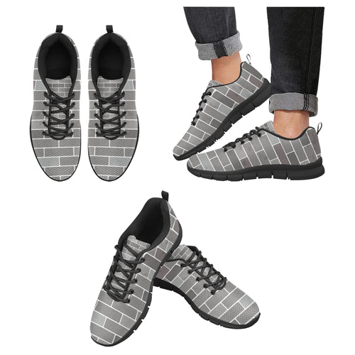 Brick Printed Pattern Print Design 05 Men's Breathable Sneakers ( Model 055)