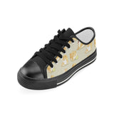 Cute fat shiba inu dog pattern Kids' Boys' Girls' Low Top Canvas Shoes Black