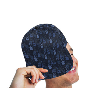 Blue Theme guitar pattern All Over Print Snapback Cap