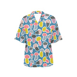 Colorful mushroom design pattern Women's All Over Print Hawaiian Shirt