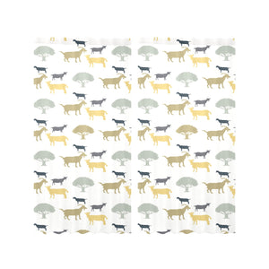 Silhouettes of goat and tree pattern Gauze Curtain