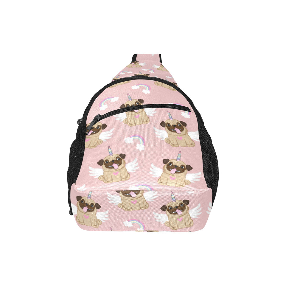 Cute unicorn pug pattern All Over Print Chest Bag