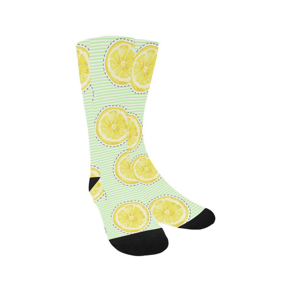 slice of lemon pattern Crew Socks