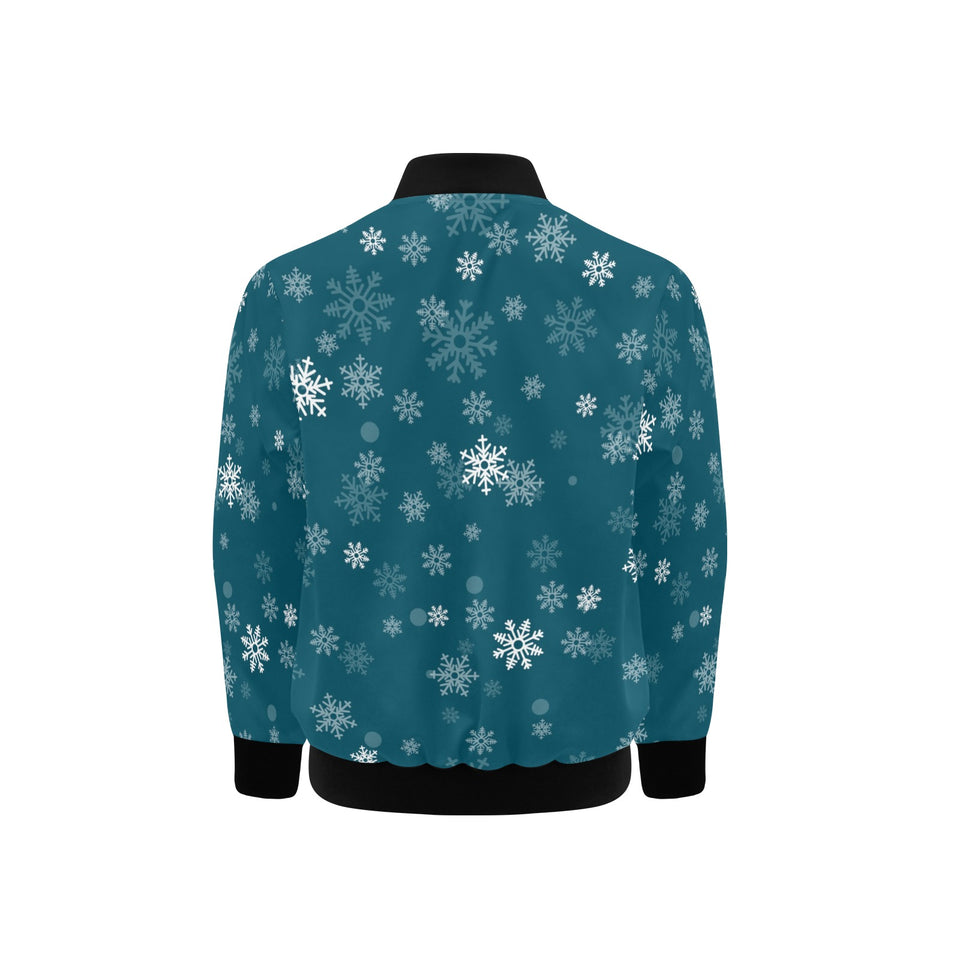 Snowflake pattern dark background Kids' Boys' Girls' Bomber Jacket