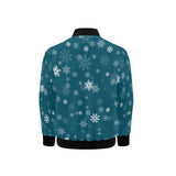 Snowflake pattern dark background Kids' Boys' Girls' Bomber Jacket