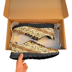 Egypt Hieroglyphics Pattern Print Design 04 Men's Breathable Sneakers ( Model 055)
