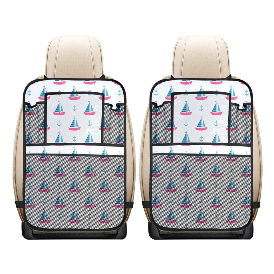 Sailboat anchor pattern Car Seat Back Organizer
