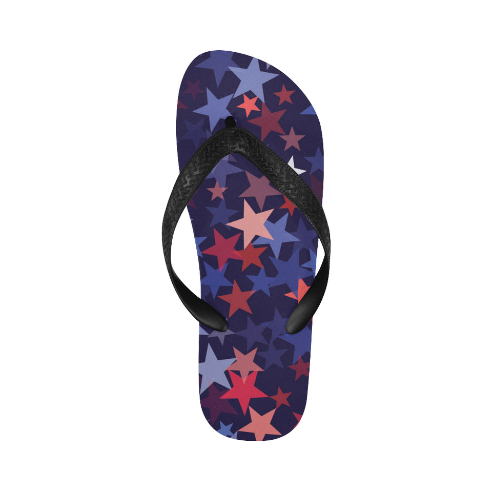 Red blue star pattern Unisex Flip Flops
