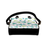 watercolor crocodile pattern Shoulder Handbag