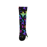 Colorful halloween background Crew Socks