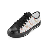 Chihuahua bone paw pattern Kids' Boys' Girls' Low Top Canvas Shoes Black
