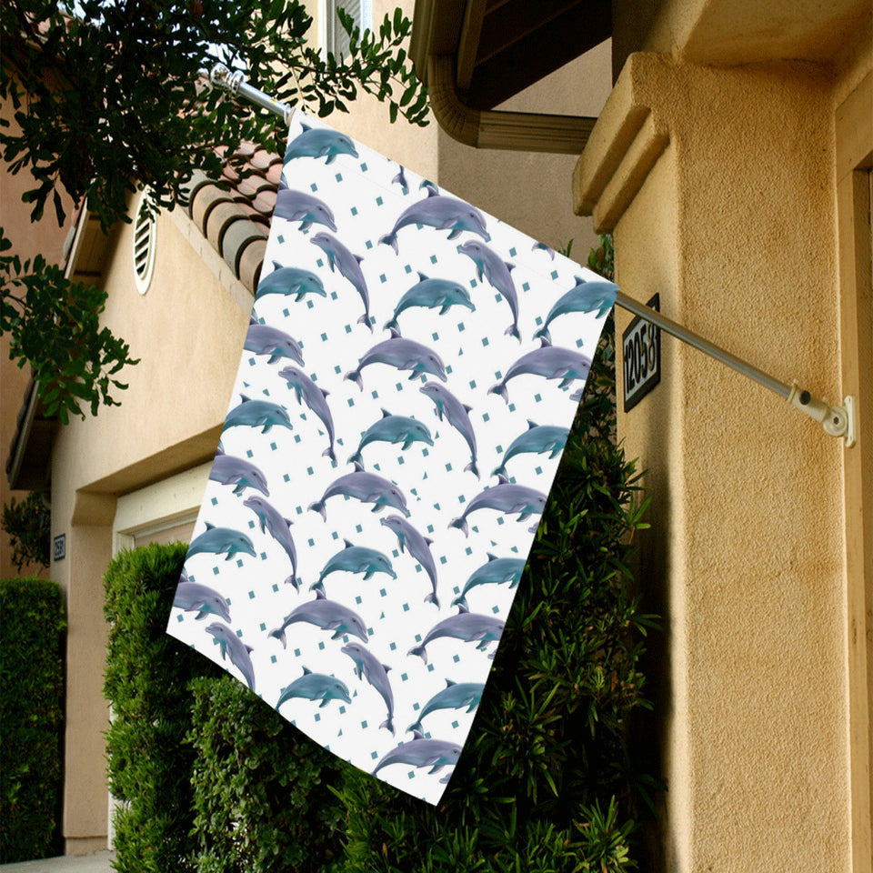 Dolphins pattern dotted background House Flag Garden Flag