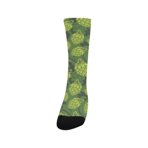 Hop pattern Hop cone background Crew Socks