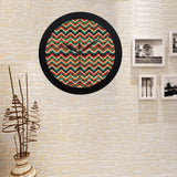 zigzag  chevron colorful pattern Elegant Black Wall Clock